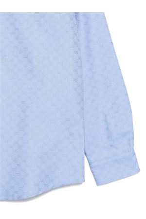 camicia in cotone azzurro GUCCI KIDS | 824853XWA5J4910